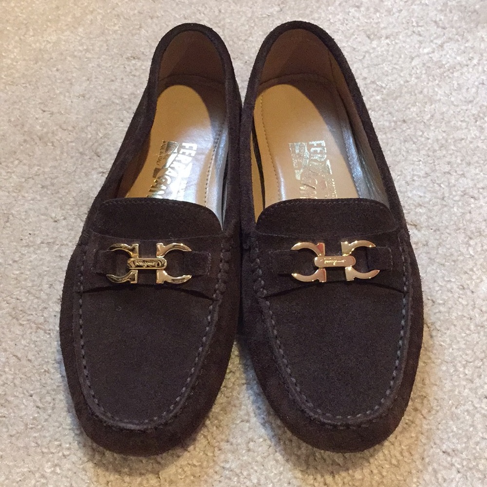 Brand New Salvatore Ferragamo Brown Suede Loafers
